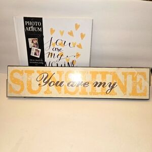 You Are My Sunshine Bundle 2pcs Sign & Photo Album NEW